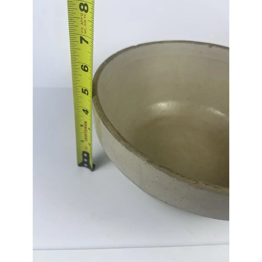Antique Stoneware Bowl Large 10 1/2” Diameter Dough Bowl Mixing Crock Pot